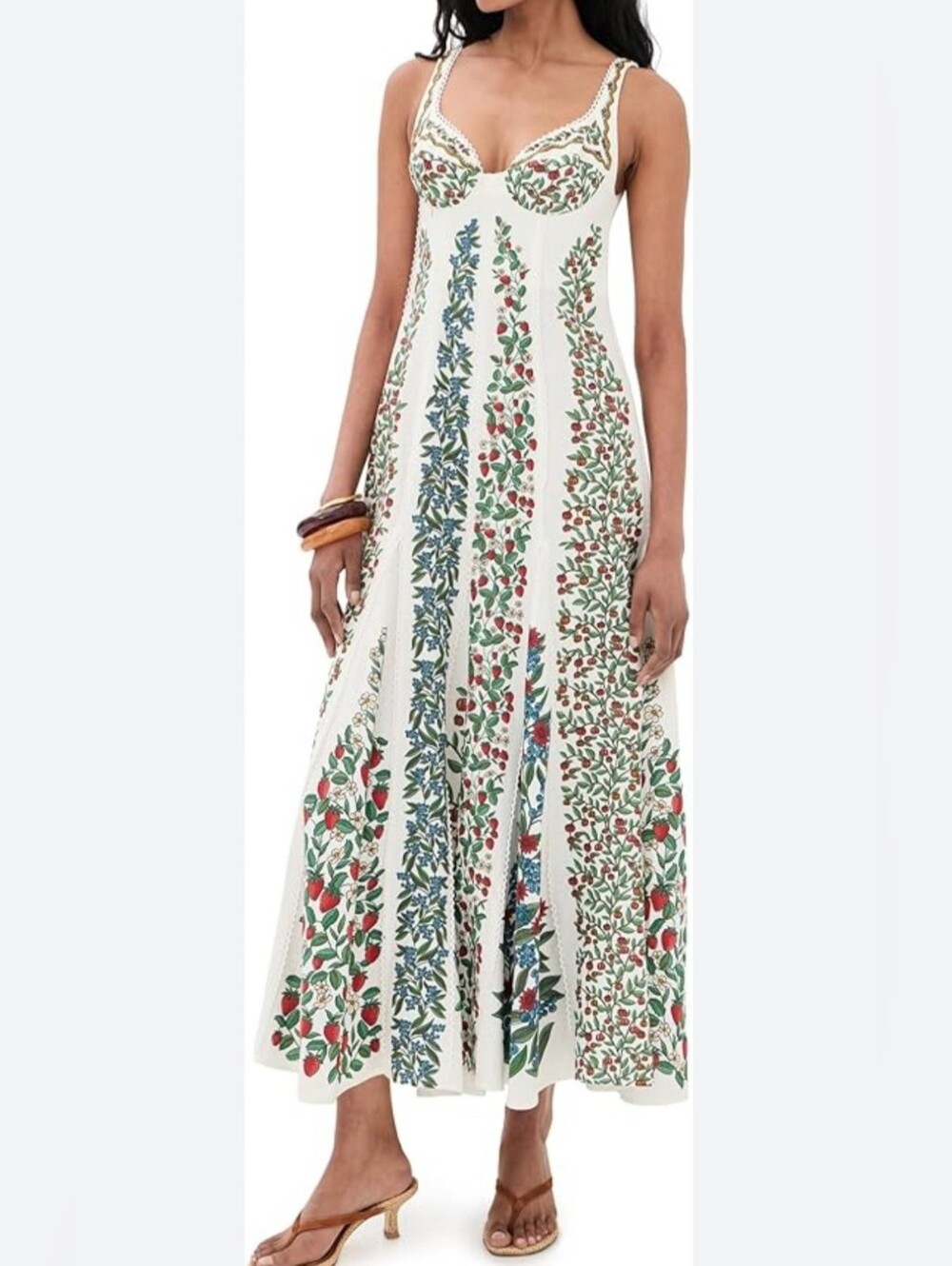 Farm Rio Berry Print Linen Blend Midi Dress - Picture 3 of 10